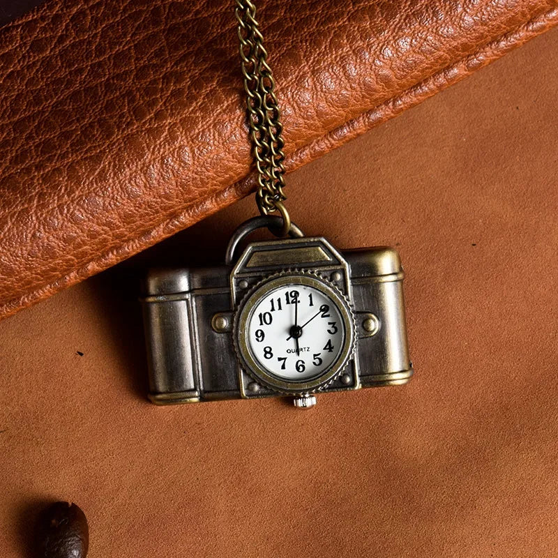 classic retro camera backpack keychain pendant watch for male and female students cartoon cute accessories