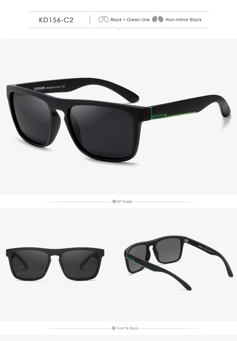 KDEAM Legend Square Sunglasses Polarized Lens Outdoor Sports Fishing Mountaineering  Sun Glasses With Brand Box