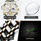 OLEVS 2859 Brand original authentic watches for man luxury Gift Box Steel band multifunctional quartz men's watch mbzr