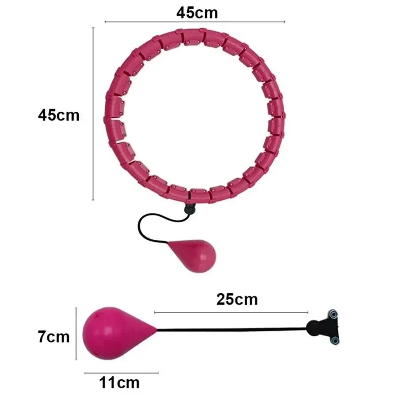 Smart Weighted Hula Hoop For Adults Weight Loss 47 Inch Waist 24 Detachable Links Fitness Hoop For Women And Beginners mbzr