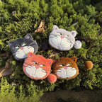 Cute Cartoon Cat Plush Coin Purse Keychain Earphone Storage Bag Backpack Hangings Ornament Gifts mbzr