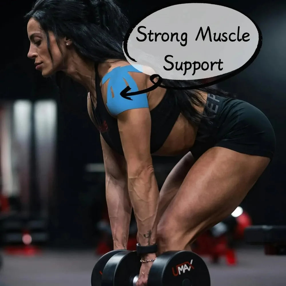 Precut Kinesiology Tape for Shoulder, 10 Pcs - Shoulder Support & Stability, Shoulder Pain Relief Athletic Tape - Waterproof & Elastic, Breathable Hypoallergenic Latex-Free Tape mbzr
