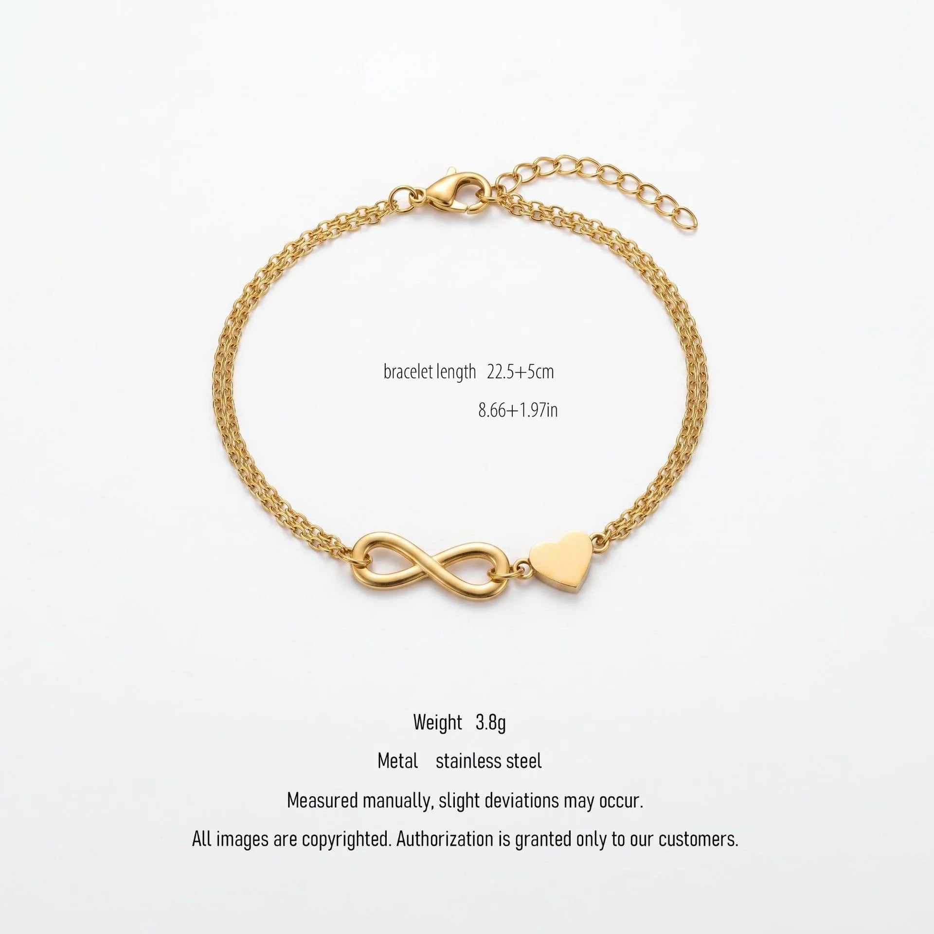 Women's stainless steel 18K gold bracelet that does not fade for a long time   fashionable heart shaped cross and starfish bracelet   luxury