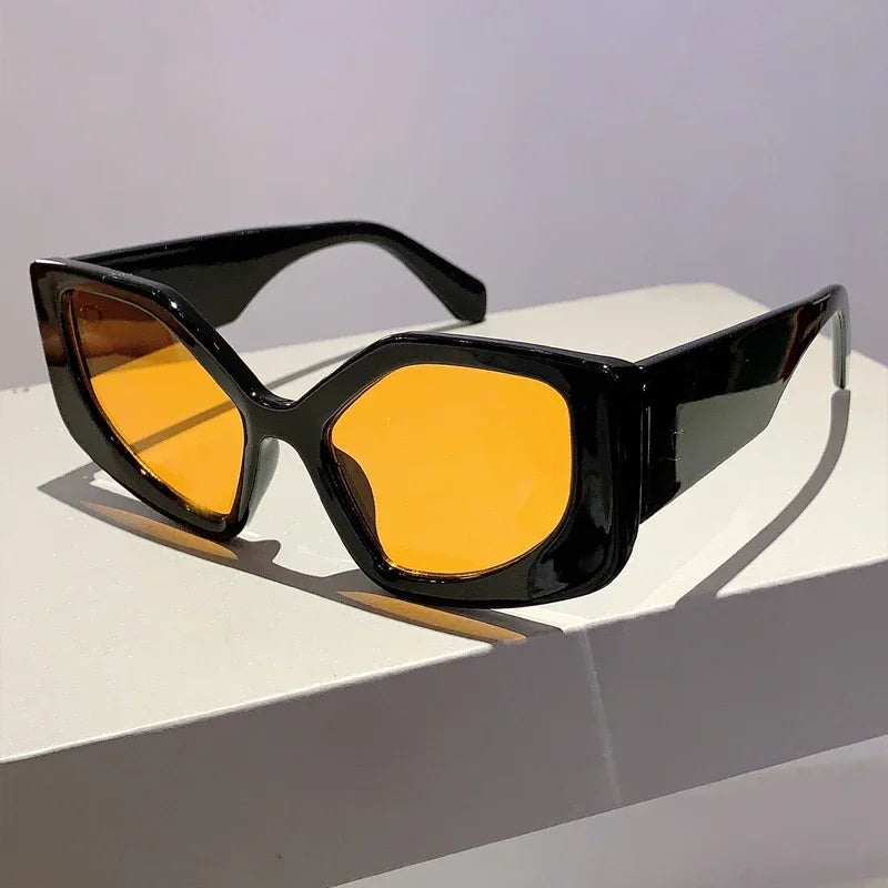 KAMMPT New Polygon Women Sunglasses Vintage Multi Gradient Candy Color Shades 2023 Trendy Brand Designer Travelling Eyewear