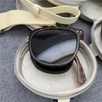 Foldable Sunglasses Square Frame UV Protection for Women Portable Folding Driving Sun Glasses Compact Travel Outdoor Eyewear