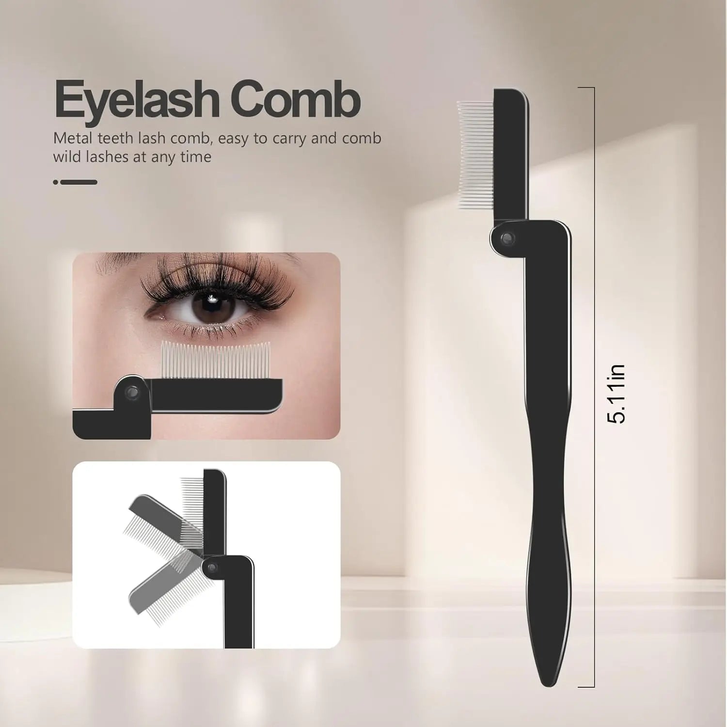 Eyelash Comb Set Lash Separator & Brow Brush for Precise Eye Makeup, 4 Pieces mbzr