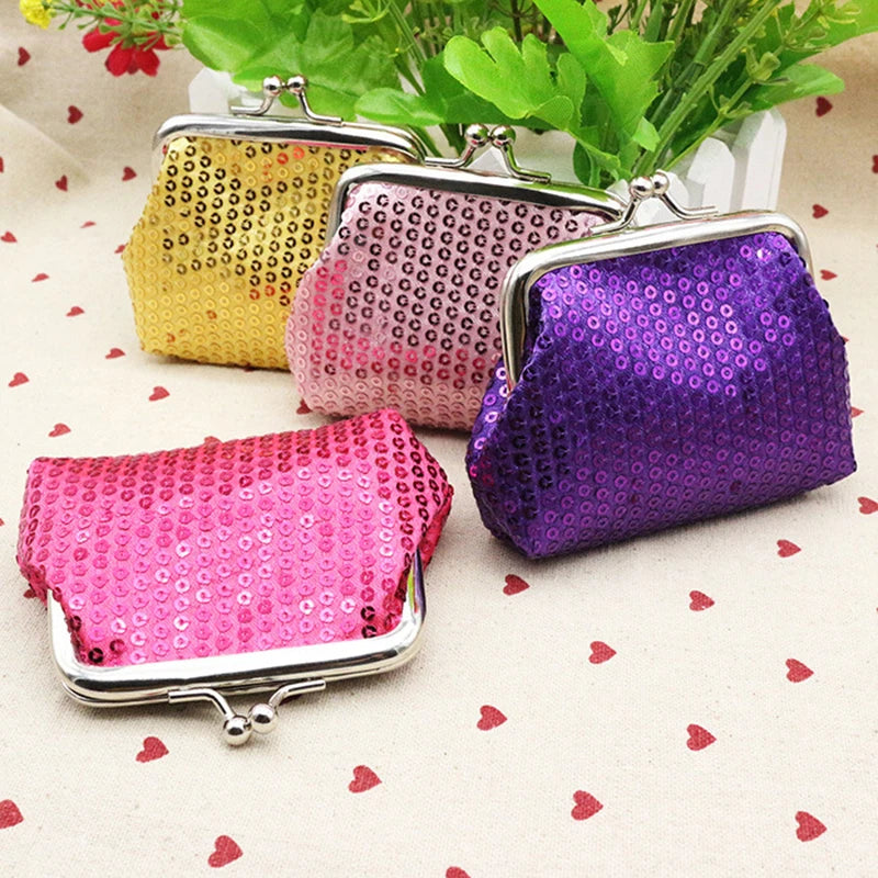 Sequins Decor Coin Purse, Women's Stylish Kiss Lock Storage Bag For Lipstick & Key, For Carnaval Party Use & For Music Festival mbzr