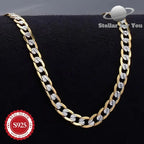 24K Gold-Plated 925 Sterling Silver Two-Tone Cuban Link Necklace, Handcrafted, Fade-Resistant, Ideal Gift for Men, Women, Wives, Girlfriends and Mothers for Anniversaries, Birthdays and Special Occasions, Hypoallergenic, Buy