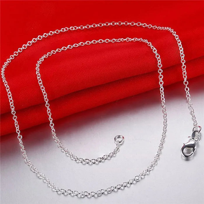wholesale 5pcs/lot 925 Sterling Silver Chain necklace,Fashion Men/Women DIY Jewelry Rolo Chain 1mm Necklace 16 18 20 22 24" mbzr