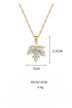 3pcs Micro Paved Maple Leaf Full Rhinestone Jewelry Set, Luxury Elegant Unique Earrings Necklace Combo for Women Wedding Party Banquet