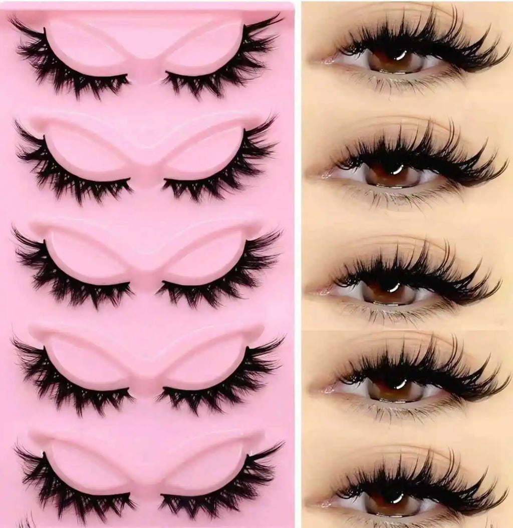 5 Pairs Of Luxurious Fluffy False Eyelashes - Thick, Wispy, 3D Volume, Reusable, Soft, Lightweight, Faux Mink Strip Lashes For D mbzr