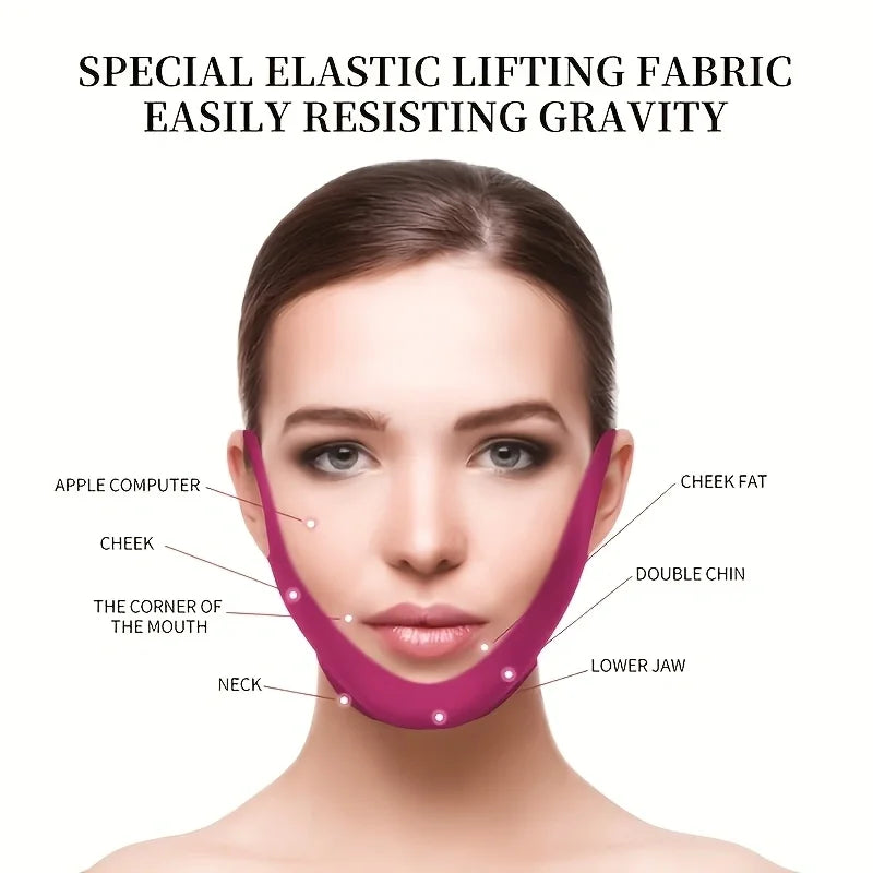 V-Shaped Cooling Slimming Face Mask: Removes masseter muscles, tightens double chin, burns facial fat, deeply hydrates, shaping bandage anti-aging beauty product, new product launch mbzr
