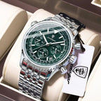 POEDAGAR Luxury Business Men's Watch Stainless Steel Chronograph Date Sport Quartz Man Clock Waterproof Luminous Military Watches For Men mbzr