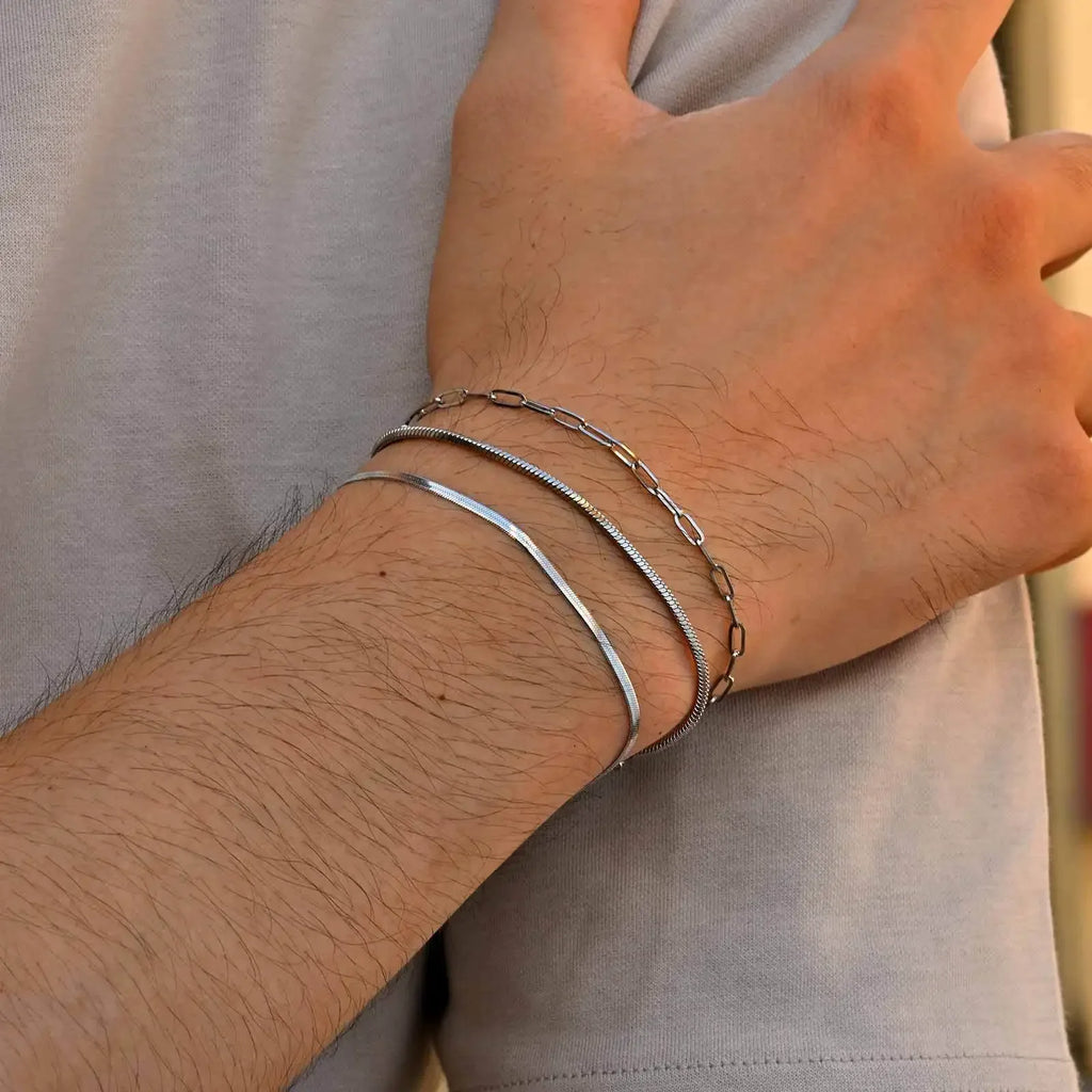 1/2/3pcs Chain Bracelet for Men Women,Stainless Steel Twisted Rope Cuban Chain Wristband,Hip Hop Minimalist Jewelry Gift