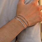 1/2/3pcs Chain Bracelet for Men Women,Stainless Steel Twisted Rope Cuban Chain Wristband,Hip Hop Minimalist Jewelry Gift