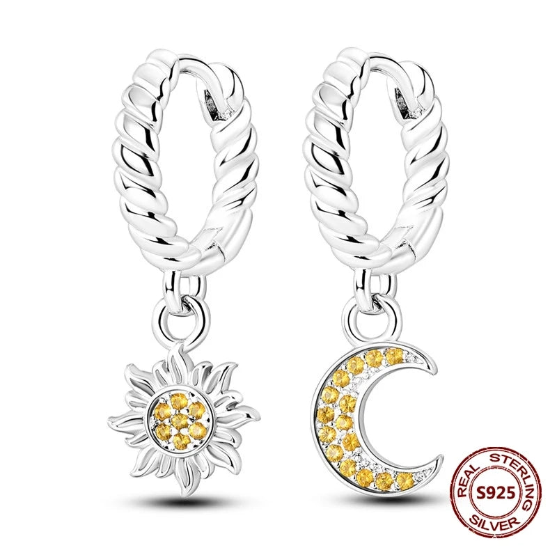 Fine Jewelry 925 Silver Rose Gold Plated Zircon Sparklin Hoop Earrings For Women mbzr