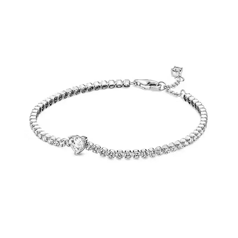 Hot selling 925 Sterling Silver Exquisite Stars Heart-shaped All Zircon Tennis Bracelet Luxurious Charm Bracelet Surprise Gifts mbzr