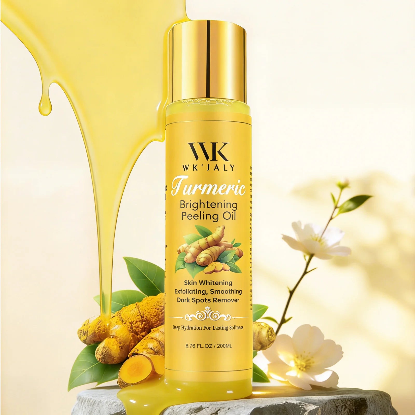 WK JALY Turmeric Brightening Peeling Oil, Exfoliation, Remove Dark Spots, Whitening, For Face, Body, Hand, Feet, All Skin Types mbzr