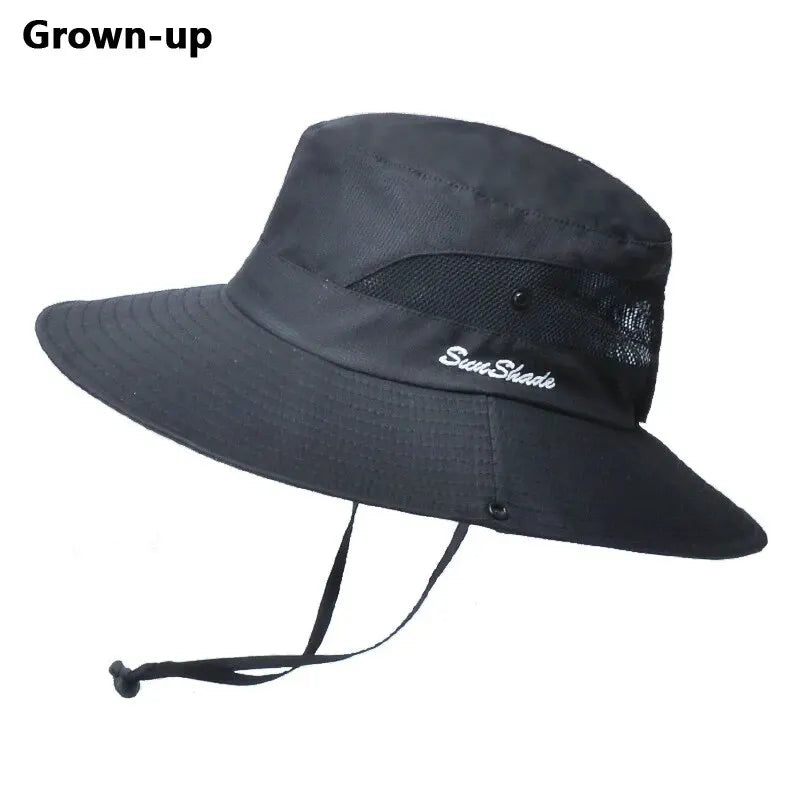 Xinbaoguan 100% Polyester Summer Outdoor Sun Hat, Breathable, Folding Sun Hat, Female Ponytail Hole Fisherman Hat