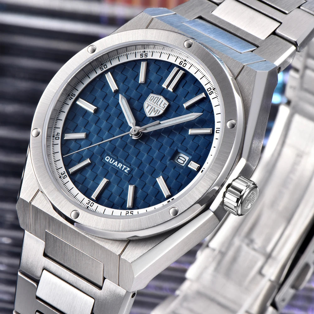RollsTimi Men's Watches 2026 Top Luxury Watch For Men Quartz Man Waterproof Sports AR Sapphire Luminous Stainless Steel Clock Gift mbzr