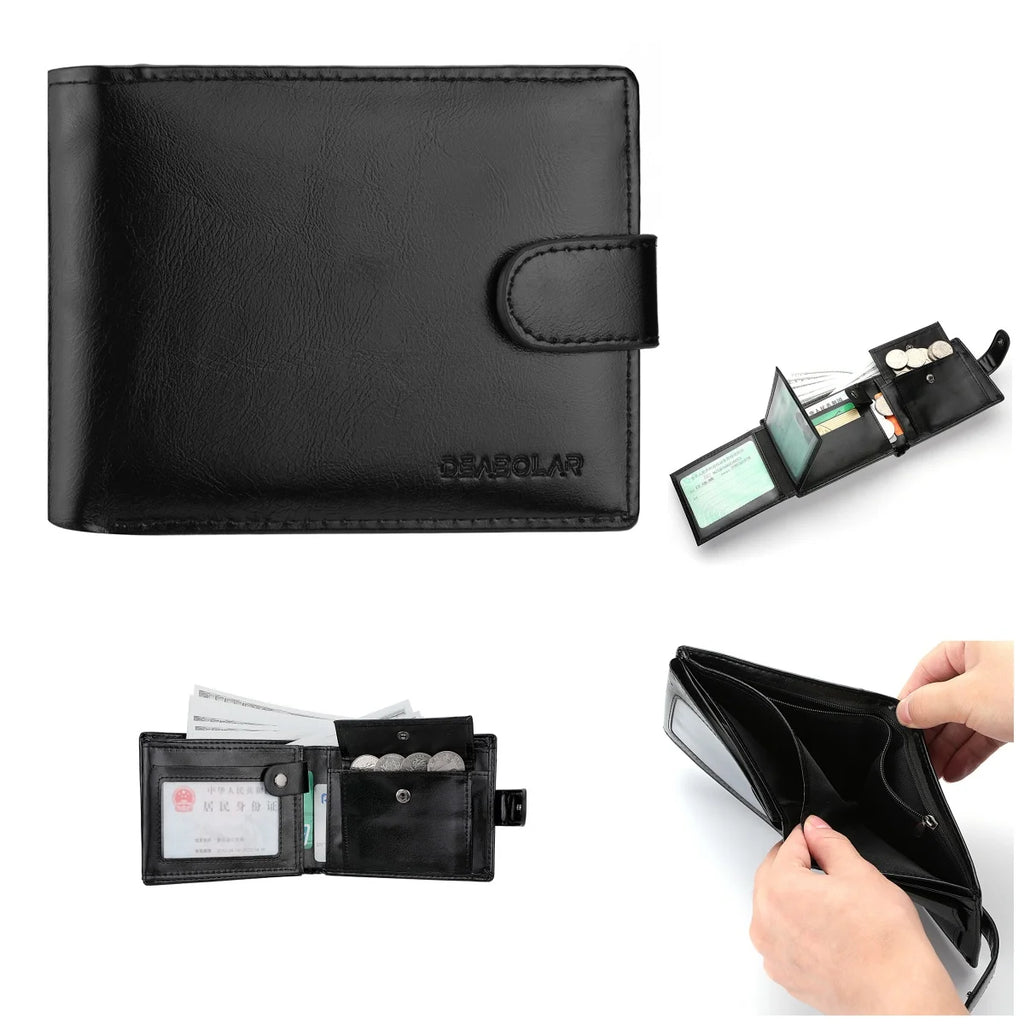 Men's Wallet Large Capacity Multi-Function Short Wallet Multi-slot Zipper Coin ID Credit Card Holder Men's Wallet mbzr
