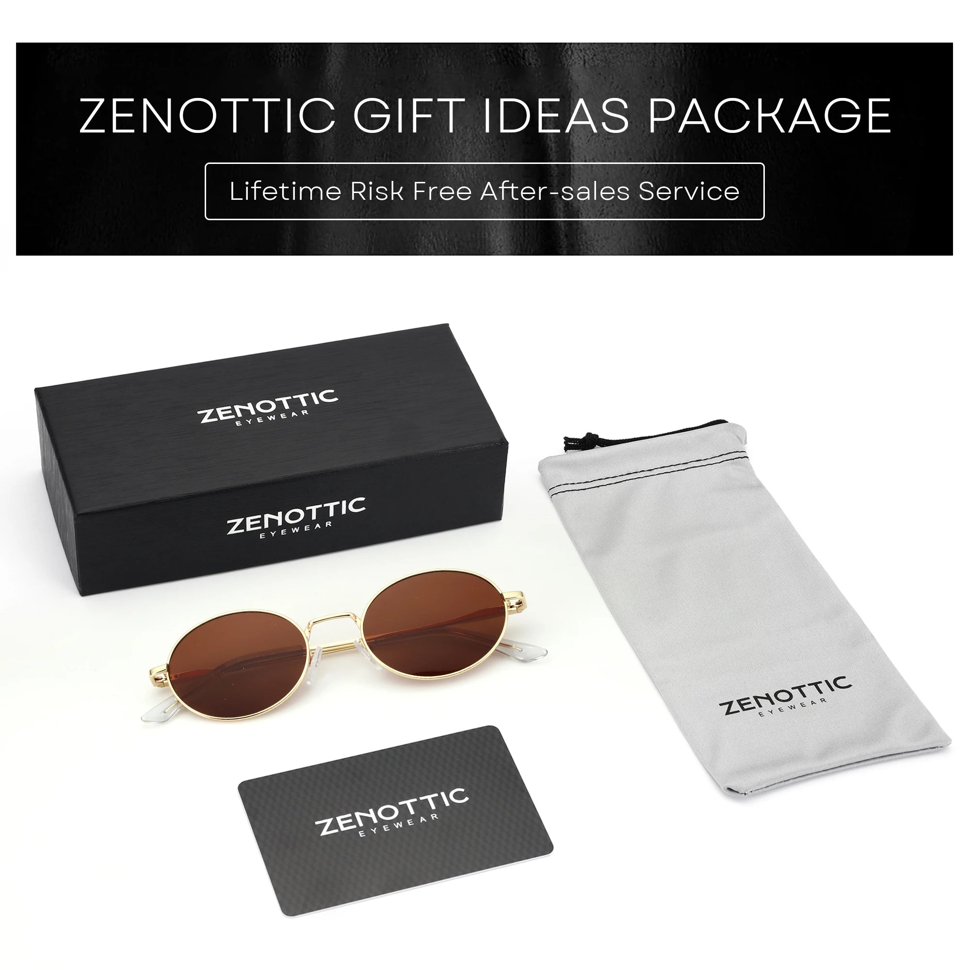 ZENOTTIC Oval Retro Unisex Sunglasses UV400 Polarized Glasses Vintage Style Classic Shades