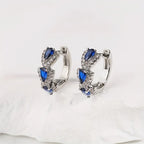 1 Set Glimmering Blue Crystal Round Earrings - Elegant Simple, Unique Design, Banquet Party Style - Ladies' Present Jewelry