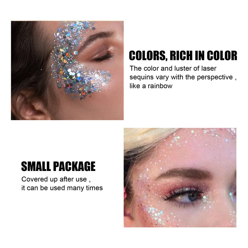 Body Glitter Gel Sequins Long Acting Face Eyes Hair Prom Party Mermaid Scales Not Easy To Take Off Makeup mbzr