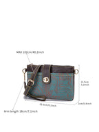 Floral Embossed Crossbody Bag for Women Multi Compartment Shoulder Purse With Removable Wristlet Strap Secure Turn Lock Zipper Closure Lightweight Portable Casual Satchel for Outdoor Hiking Camping Road Trip Daily Errands Wee mbzr