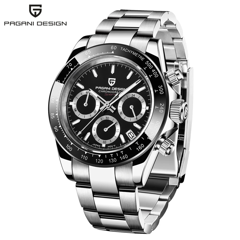 2026 New PD-1644 PAGANI DESIGN Top Brand Men's Sports Quartz Watches Sapphire Stainless Steel 100M Waterproof Luminous Chronograph Luxury Reloj Hombre
