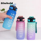 600ML Sports Water Bottle with Time Marker Leak-proof Cup Motivational Portable Water bottle for Outdoor Sport Fitness mbzr