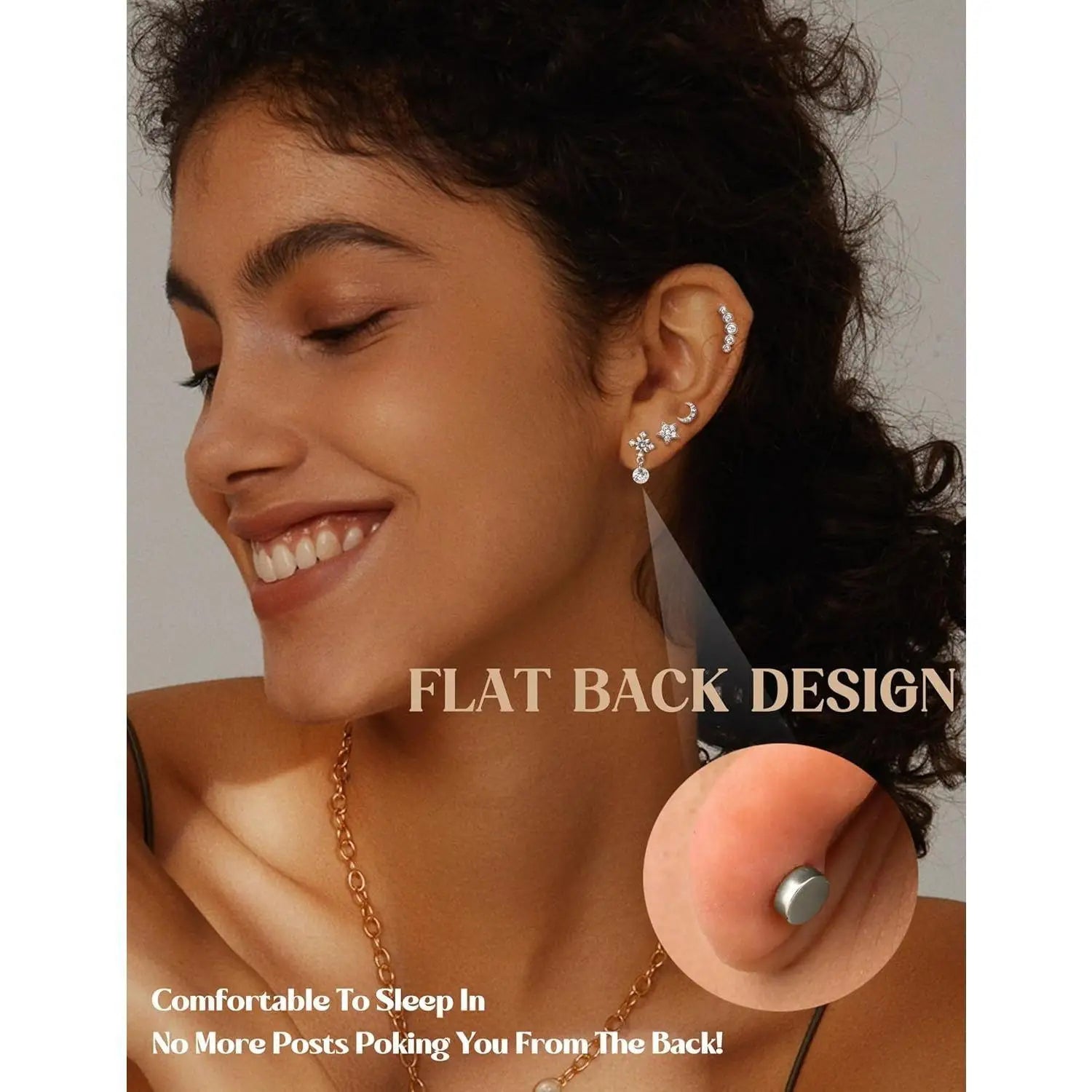 9Pcs 16G Cartilage Earrings Helix Earrings for Women Stainless Steel Helix Piercing Jewelry Leaf Butterfly CZ Studs Flat Back Cartilage Earrings Set