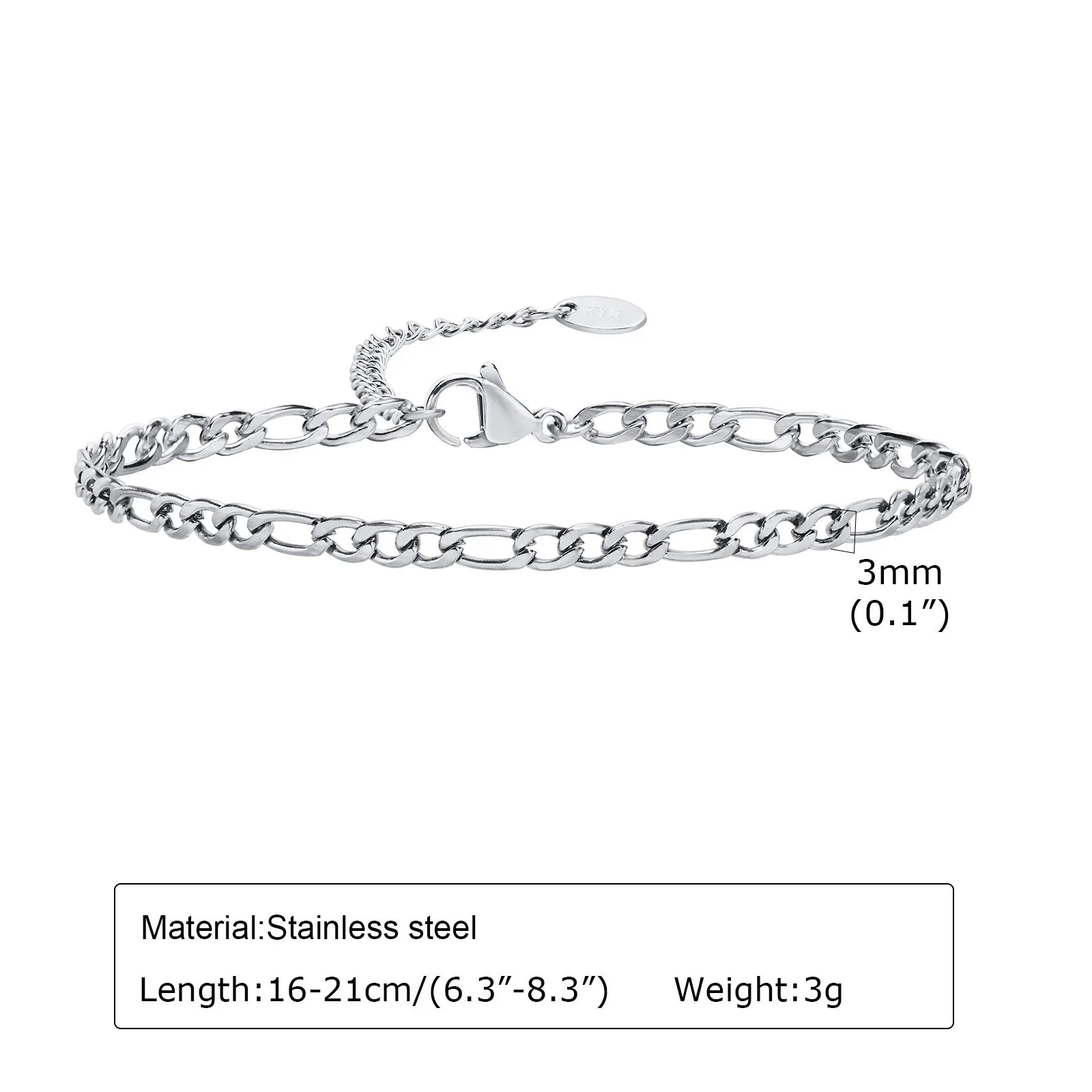 1/2/3pcs Chain Bracelet for Men Women,Stainless Steel Twisted Rope Cuban Chain Wristband,Hip Hop Minimalist Jewelry Gift