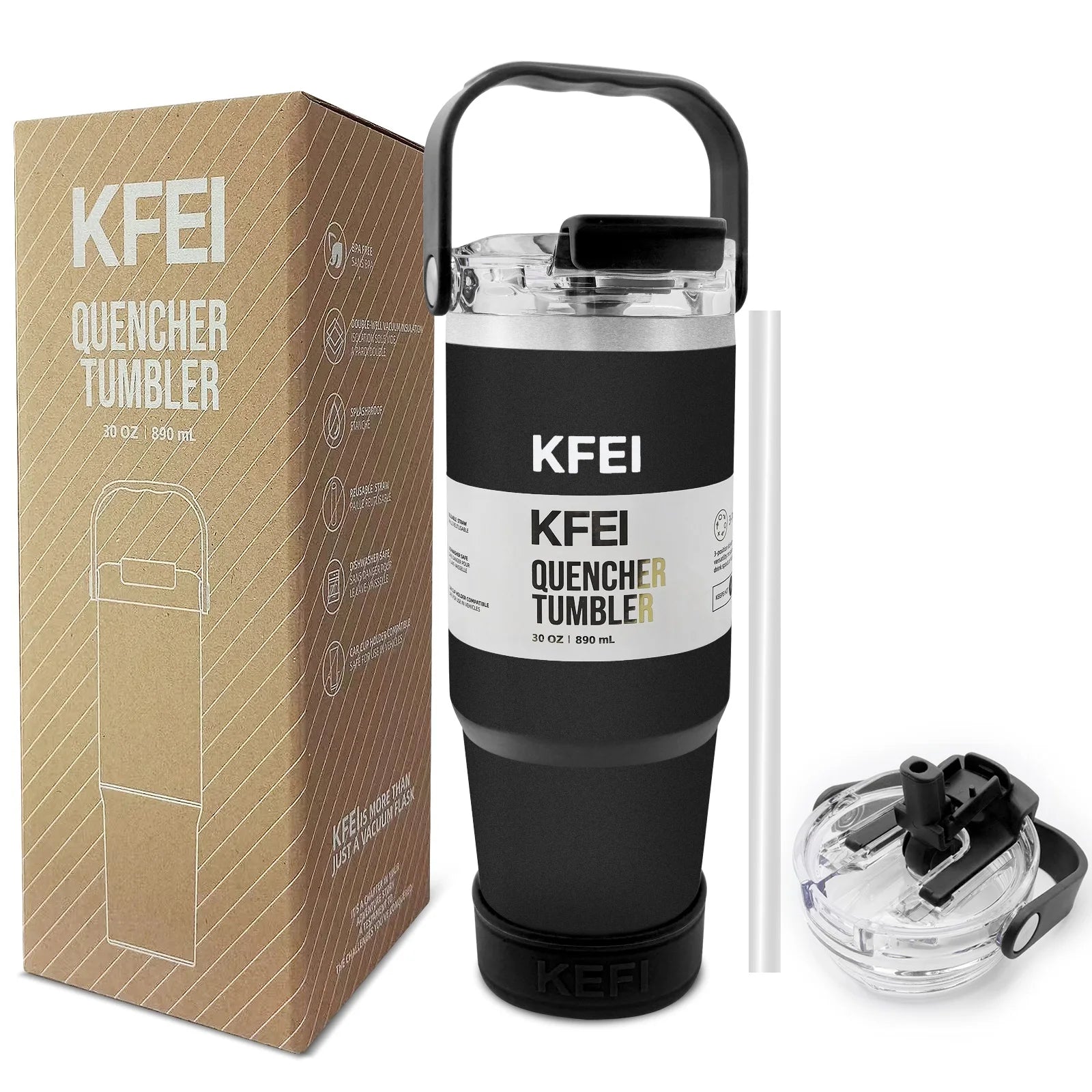 1PCS 30oz Solid Color Double Wall Stainless Tumbler, with Lid And Straw, Keep Warm 12h And Ice 24h, Insulated, Outdoor Stainless mbzr
