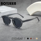 2025 Retro Thick Framed Oval Sunglasses For Men American Style Gray Eyewear Retro Leopard Print Glasses UV400 Prescription