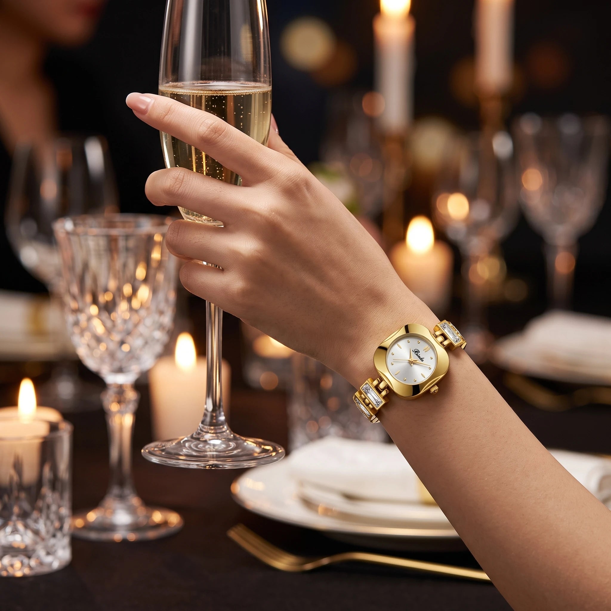 Diamond Studded Fashion Luxury Women Watch with Gift Box & Watch Adjustment Tool, Simple Green Square Dial Waterproof Temperament Female Quartz Wristwatch