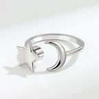 Anti Stress Anxiety Fidget Rings for Women Satinless Steel Spinner Sunflower Sun Star Ring Trendy Jewelry