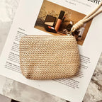 Straw Woven Mini Coin Purse – Japanese Minimalist Wrist Pouch mbzr