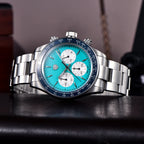 Rollstimi 2026 New Retro Blue Chronograph Luxury Quartz Watch For Men Stainless steel 100M Waterproof Watch Men Japan VK63 Movt mbzr