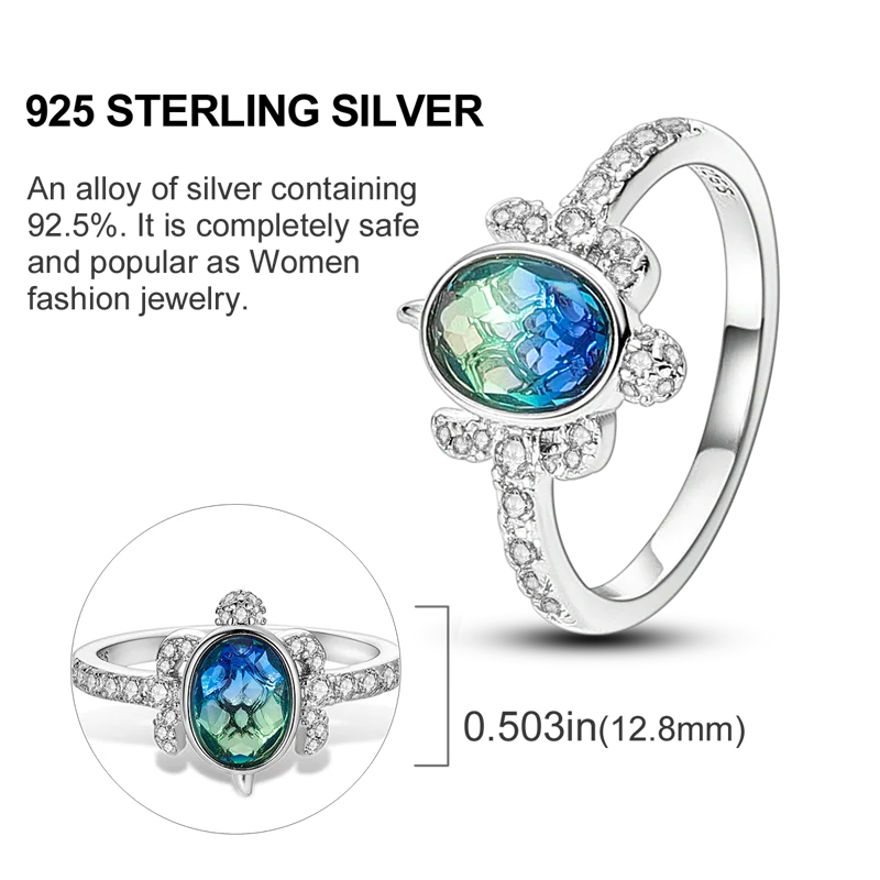 Original 925 Sterling Silver Ring Colorful Diamonds Cubic Zircon Finger Ring for Women