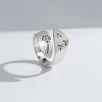 Buyee Silver Couples Engraving Open Ring Fine Jewelry Gift