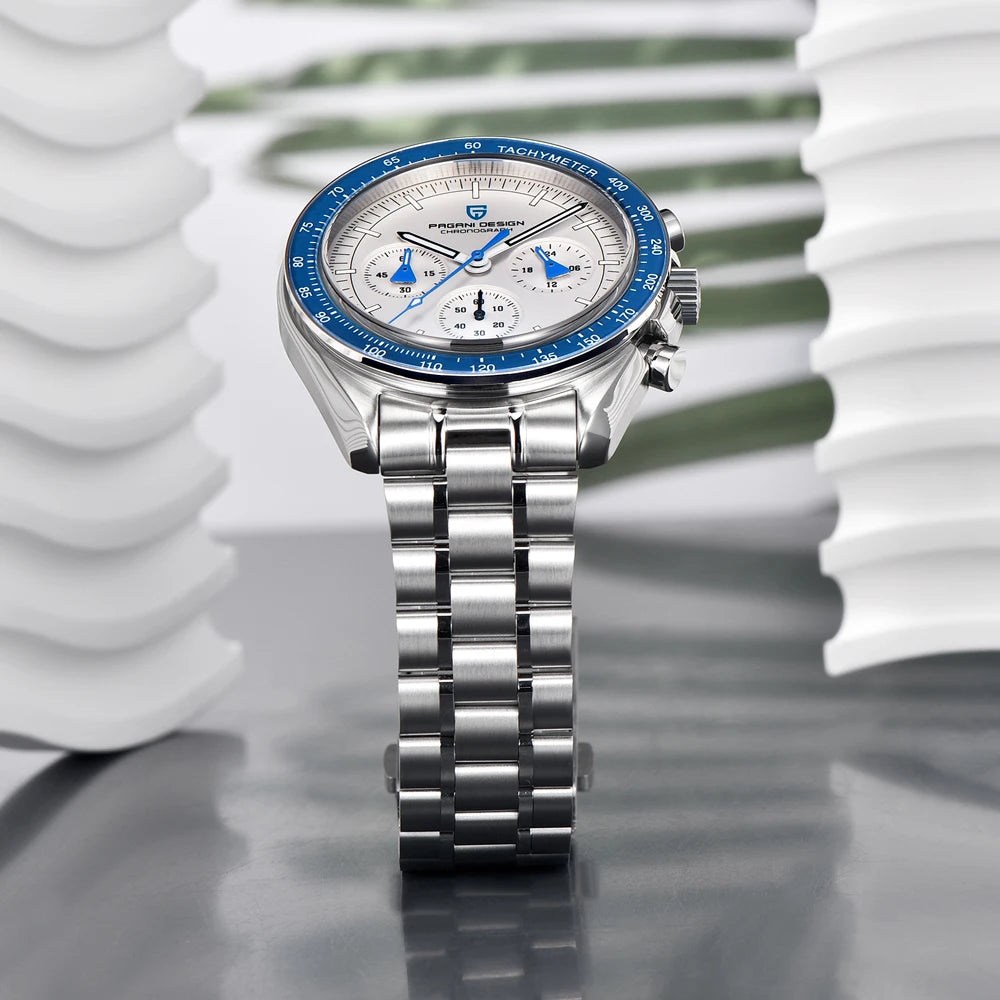 PAGANI DESIGN 2026 New Moon Luxury Quartz Watch For Men Sports Chronograph AR Sapphire crystal Luminous  leisure Wrist watch For Men Local delivery