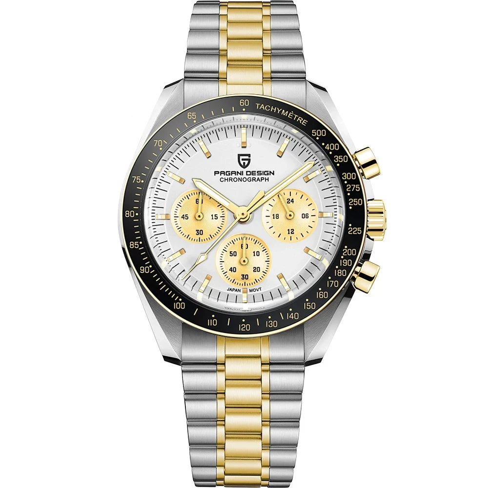 PAGANI DESIGN 2026 New Moon Luxury Quartz Watch For Men Sports Chronograph AR Sapphire crystal Luminous  leisure Wrist watch For Men Local delivery