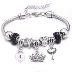 2025 New Charm Bracelet & Bangles Jewelry white butterfly Crown Beads Bracelets Brands Bracelets Fit Women Girl Gift