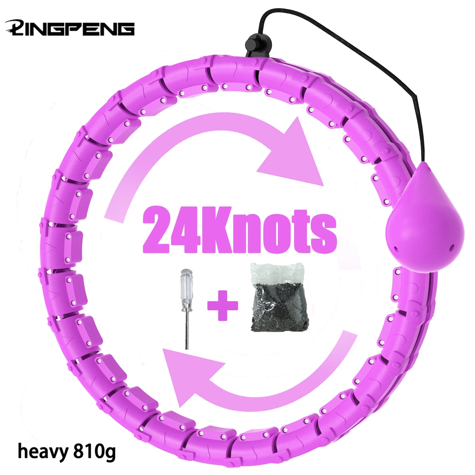 Weighted Fitness Circle Hoops for Adults Weight Loss Plus Size for Adults Smart Exercise 2 in 1 Adjustable with Detachable Knots mbzr