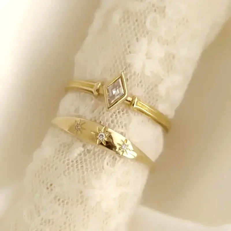 Hot Selling Gold Plated Stainless Steel Rings For Women Heart Ring Jewelry Accessories
