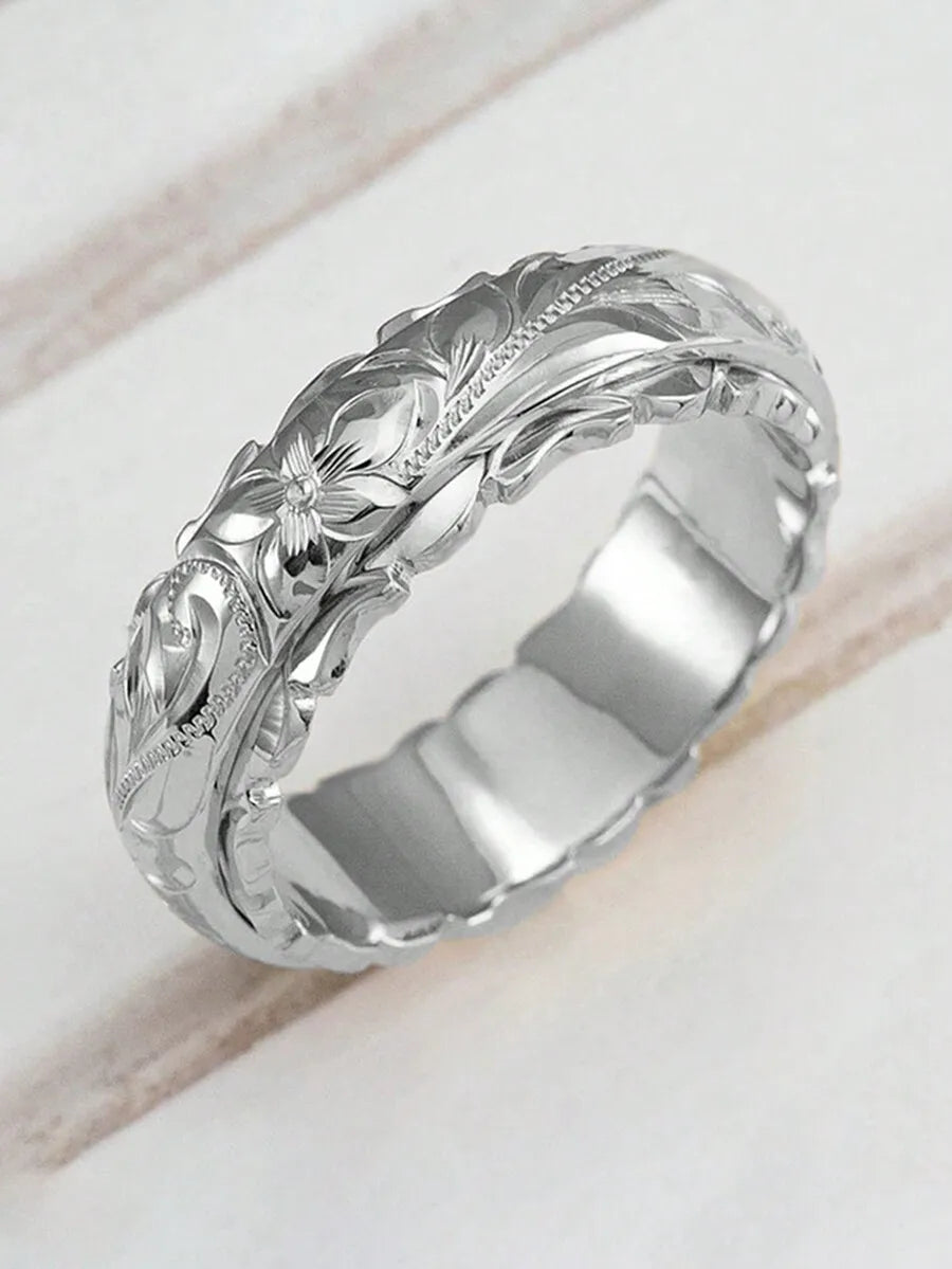 1pc Elegant Flower Design Ring, Gift For Women, Suitable For Wedding, Engagement, Anniversary, Party And Other Occasions