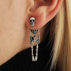 Punk Halloween Earrings for Women, Spooky Skull Skeleton Dangle Earrings for Women,Bloody Knife Drop Earring