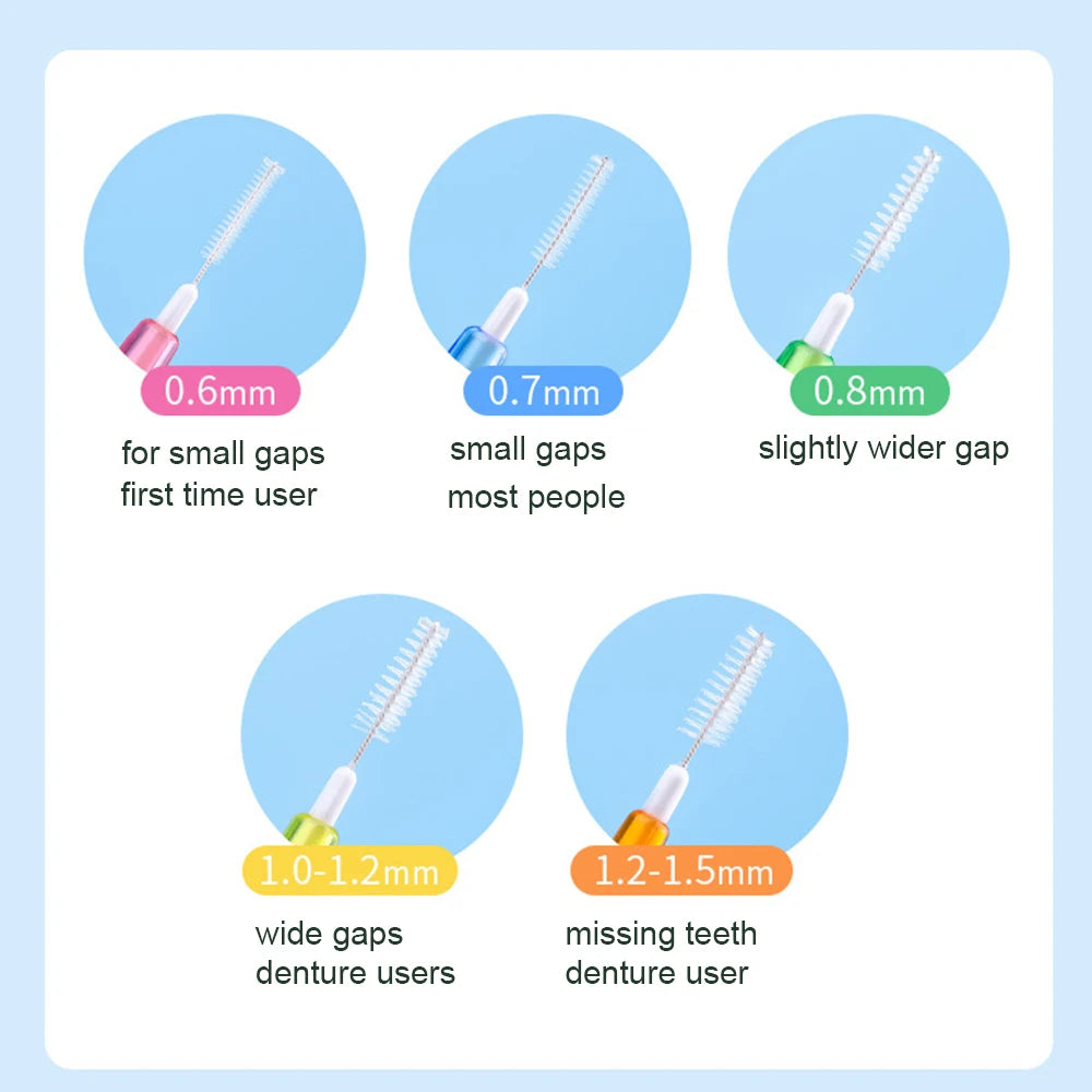 60pcs/box Interdental Brushes Dental Teeth Cleaning Orthodontics Oral Care Toothpick Dental Tool Floss Orthodontic Tooth Brush mbzr