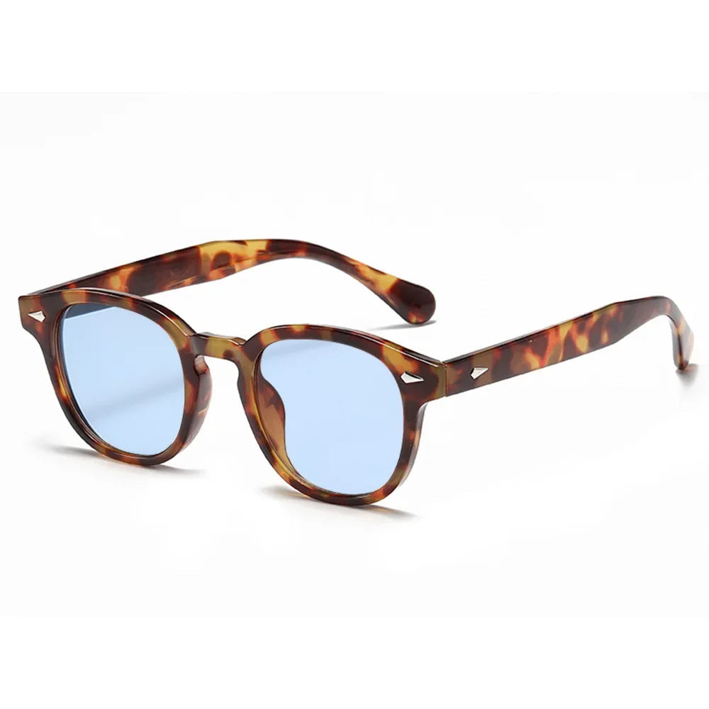 JNPCXI Quality New Retro Round Sunglasses Women Fashion Rivets Decoration Shades UV400 Men Punk Leopard Sun Glasses mbzr